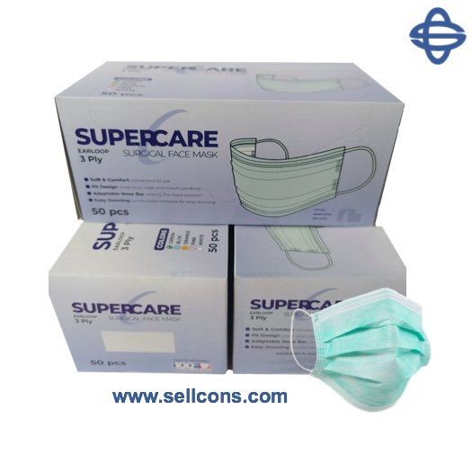 SUPERCARE 3Ply Surgical Face Mask Earloop